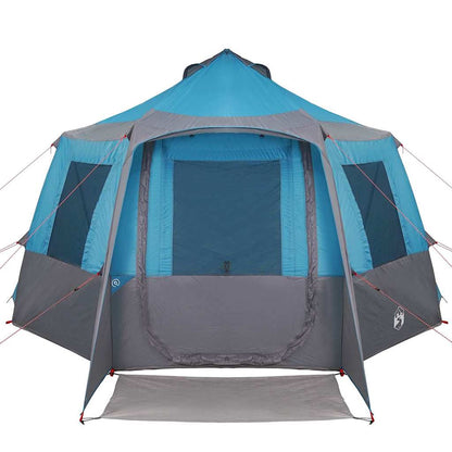 vidaXL Cabin Tent 12-Person with Roof Blue and Grey 405 x 405 x 273 cm