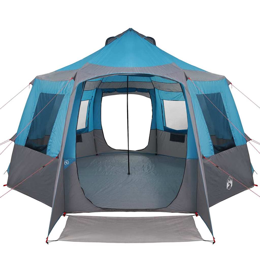 vidaXL Cabin Tent 12-Person with Roof Blue and Grey 405 x 405 x 273 cm
