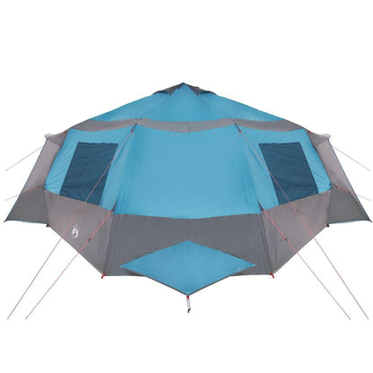 vidaXL Cabin Tent 12-Person with Roof Blue and Grey 405 x 405 x 273 cm