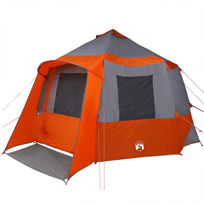 vidaXL Cabin Tent 12-Person Grey and Orange 405 x 405 x 273 cm
