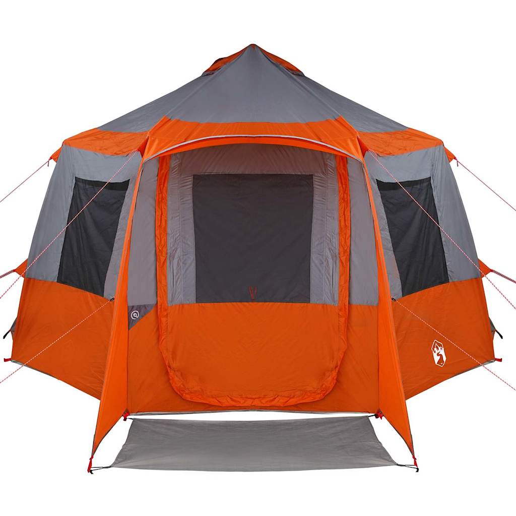 vidaXL Cabin Tent 12-Person Grey and Orange 405 x 405 x 273 cm