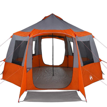 vidaXL Cabin Tent 12-Person Grey and Orange 405 x 405 x 273 cm