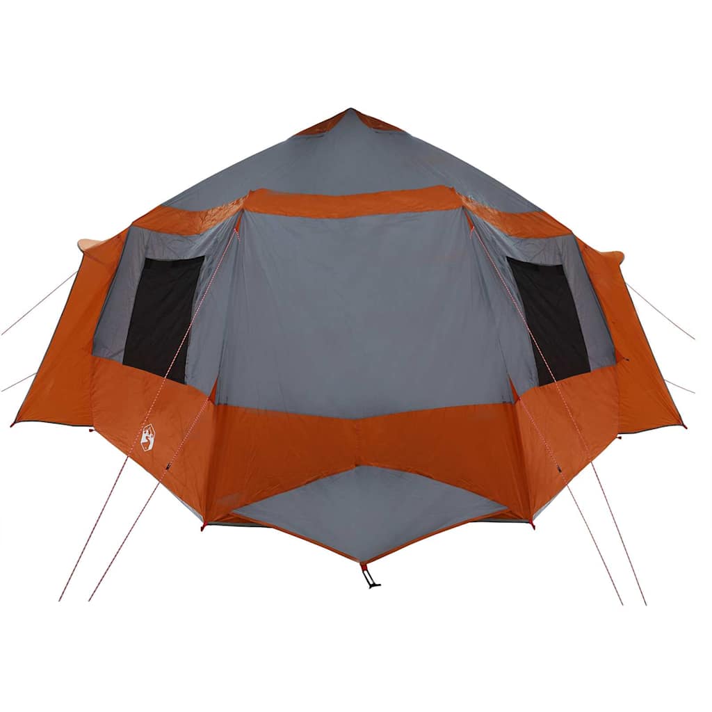 vidaXL Cabin Tent 12-Person Grey and Orange 405 x 405 x 273 cm