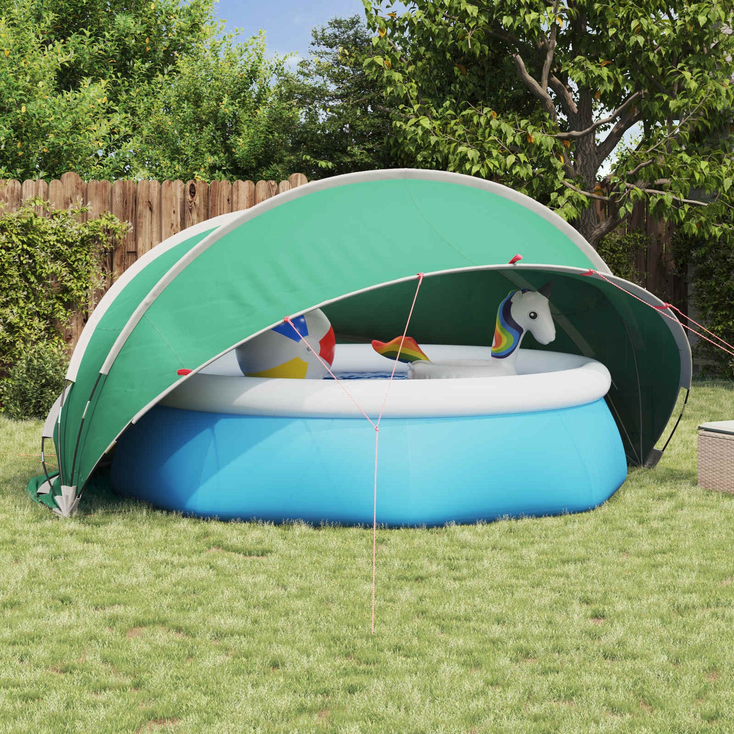 vidaXL Pool Dome 405 x 405 x 192 cm 185T polyester with PU coating
