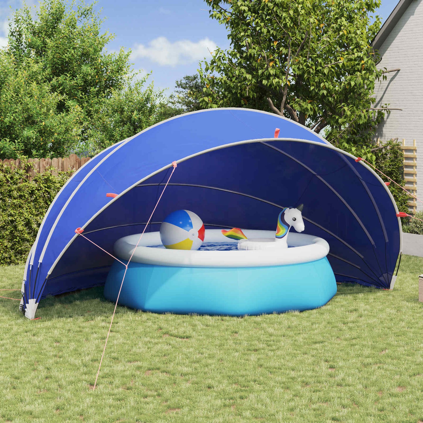 vidaXL Pool Dome 592 x 590 x 275 cm 185T polyester with PU coating