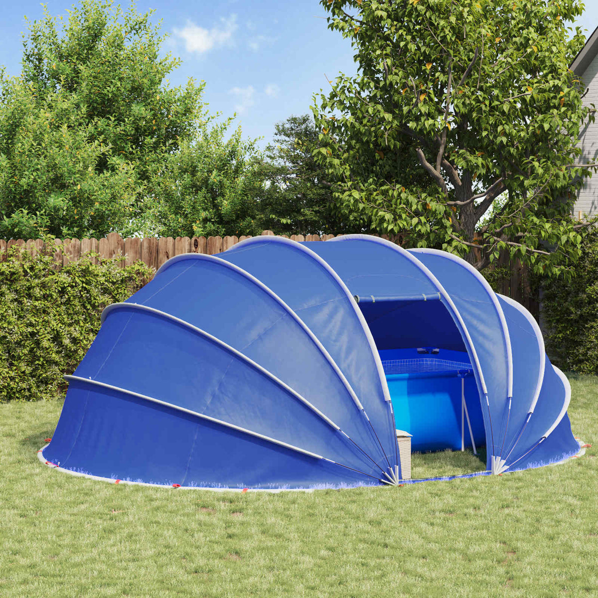 vidaXL Pool Tent Dome 538 x 440 x 204 cm Azure Blue
