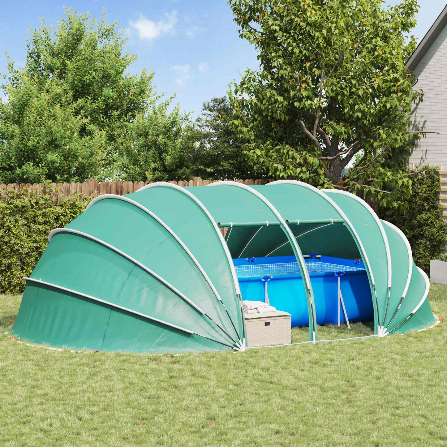 vidaXL Pool Tent Dome 538 x 440 x 204 cm Sea Green