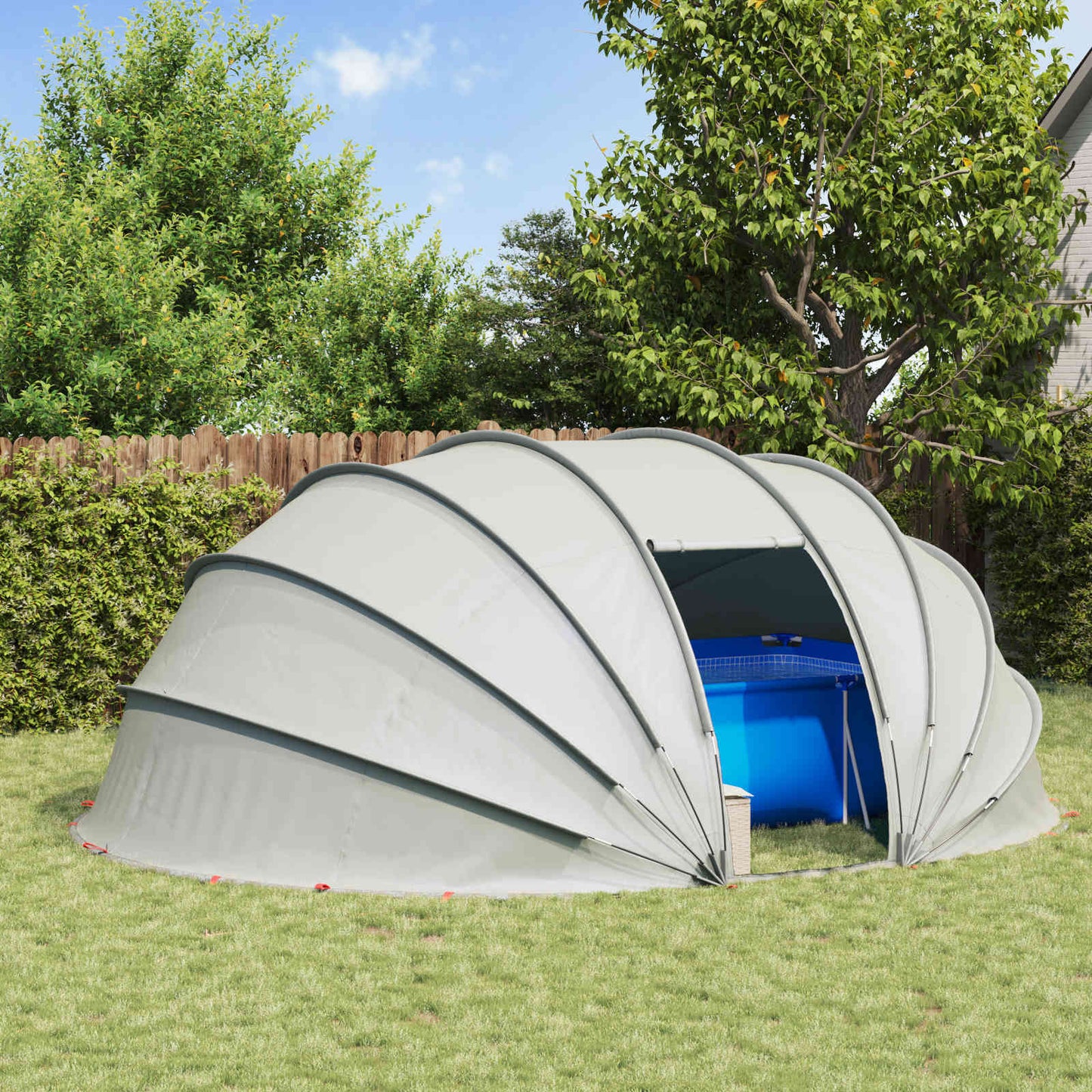 vidaXL Pool Tent Dome 538 x 440 x 204 cm Grey