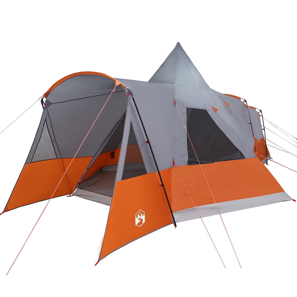 vidaXL Teepee Tent 8-Person Grey and Orange 720 x 465 x 295 cm