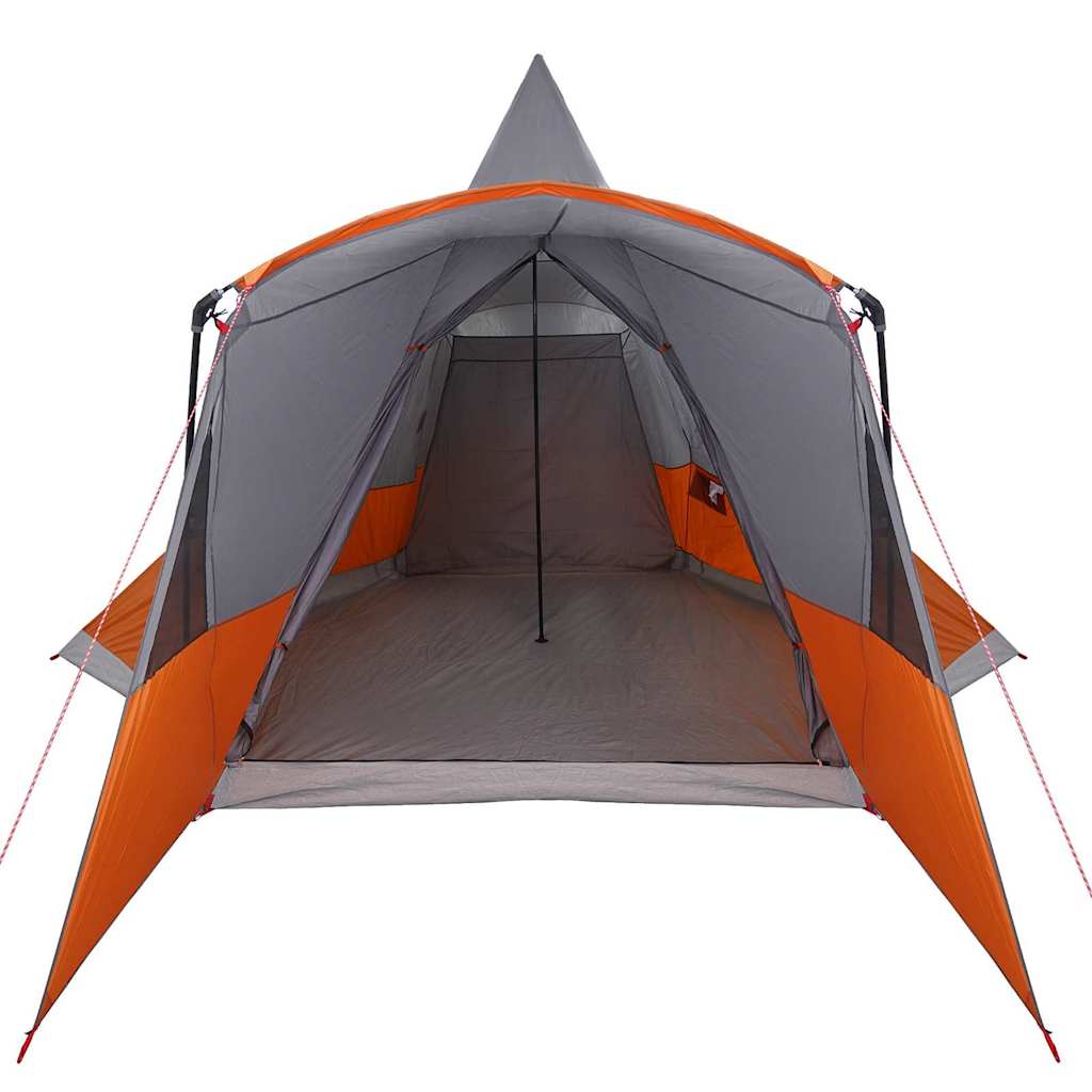 vidaXL Teepee Tent 8-Person Grey and Orange 720 x 465 x 295 cm