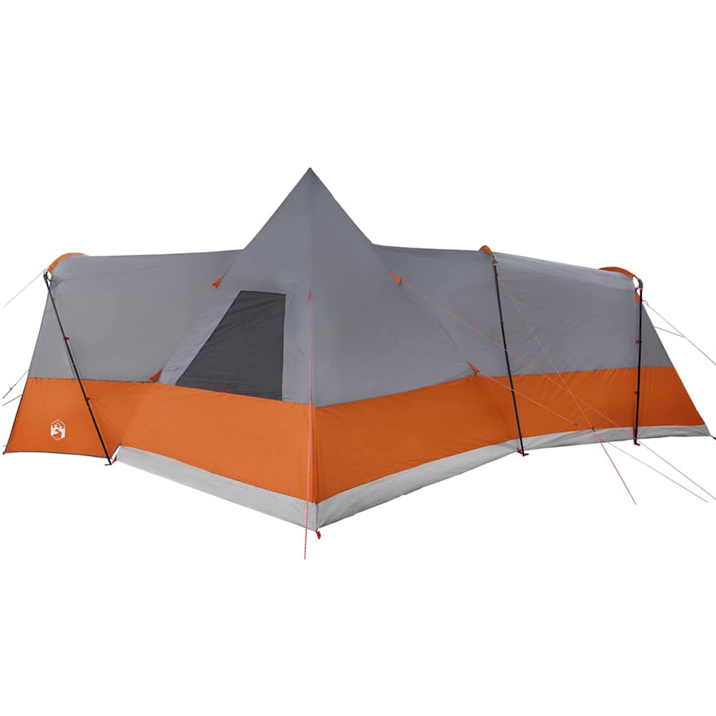 vidaXL Teepee Tent 8-Person Grey and Orange 720 x 465 x 295 cm