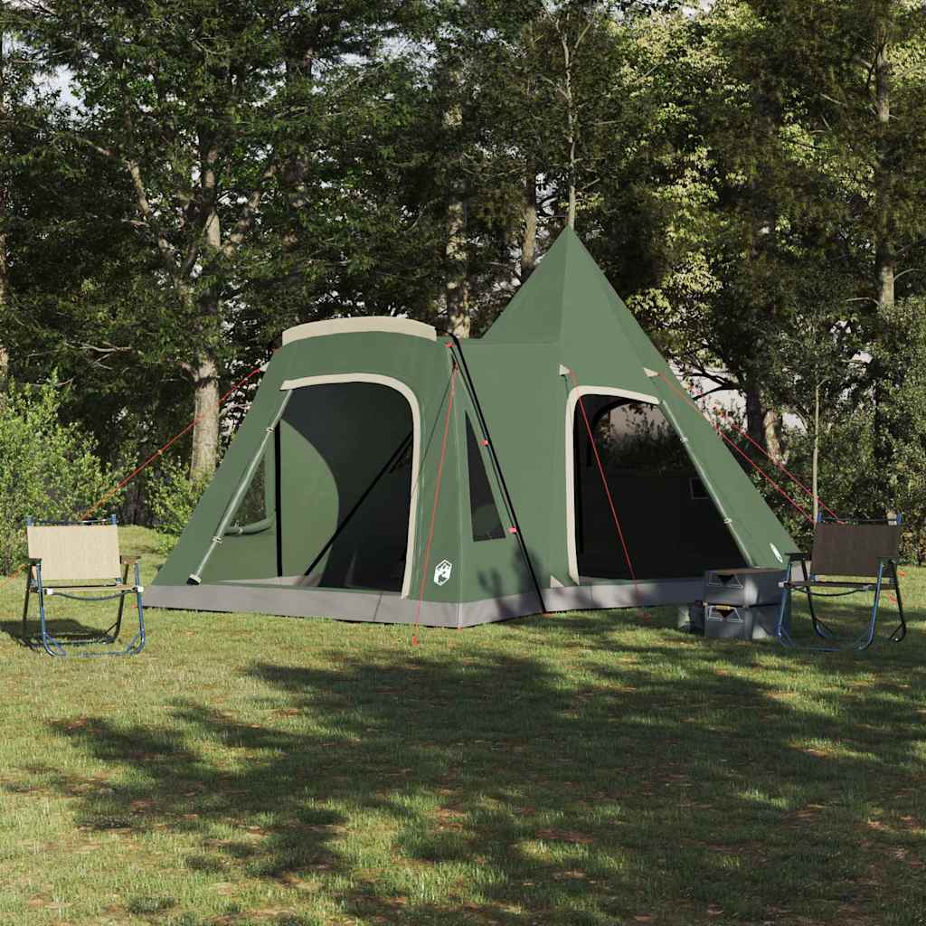 vidaXL Teepee Tent 5-Person with Roof Green 545 x 450 x 295 cm