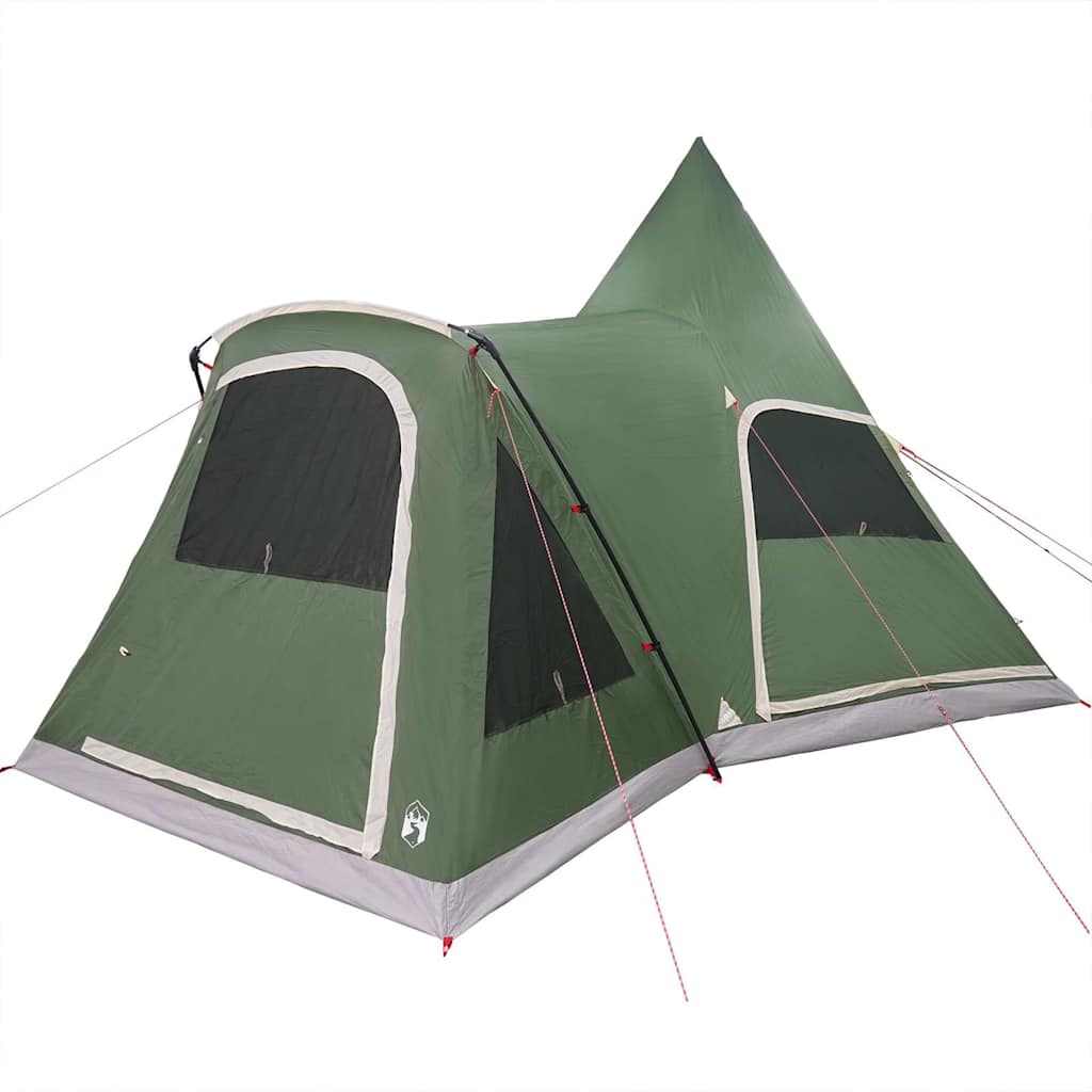 vidaXL Teepee Tent 5-Person with Roof Green 545 x 450 x 295 cm