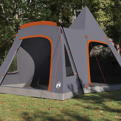 vidaXL Teepee Tent 5-Person Grey and Orange 545 x 450 x 295 cm