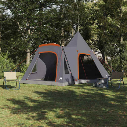 vidaXL Teepee Tent 5-Person Grey and Orange 545 x 450 x 295 cm
