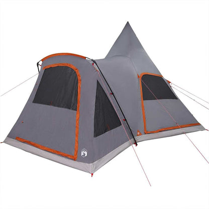 vidaXL Teepee Tent 5-Person Grey and Orange 545 x 450 x 295 cm