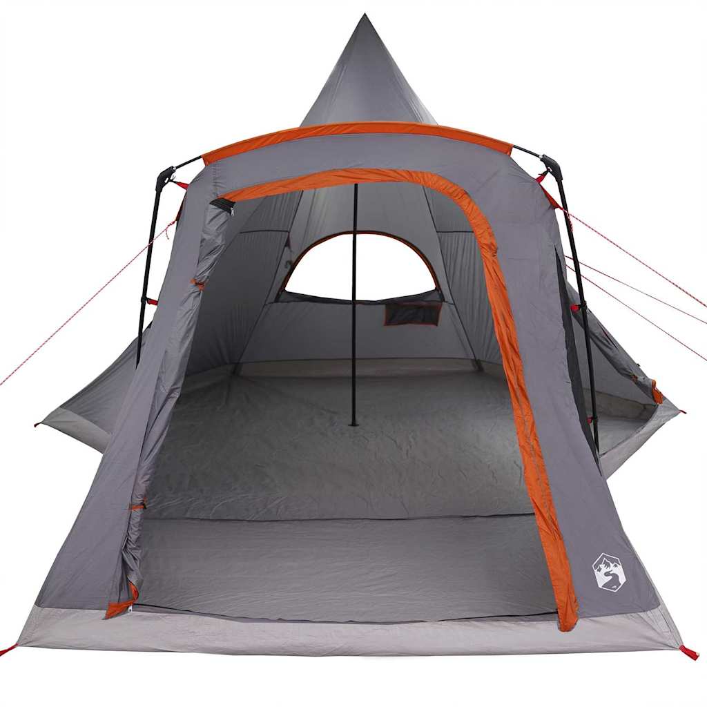 vidaXL Teepee Tent 5-Person Grey and Orange 545 x 450 x 295 cm