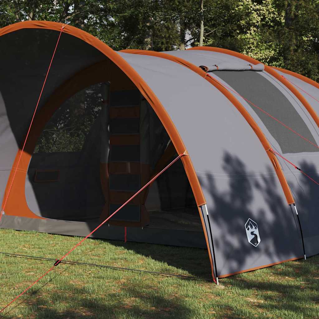 vidaXL Tunnel Tent 8-Person Grey and Orange 710 x 460 x 245 cm