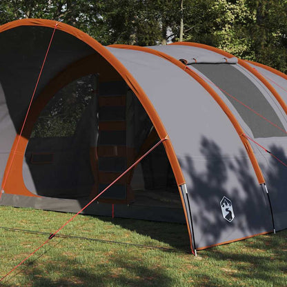 vidaXL Tunnel Tent 8-Person Grey and Orange 710 x 460 x 245 cm