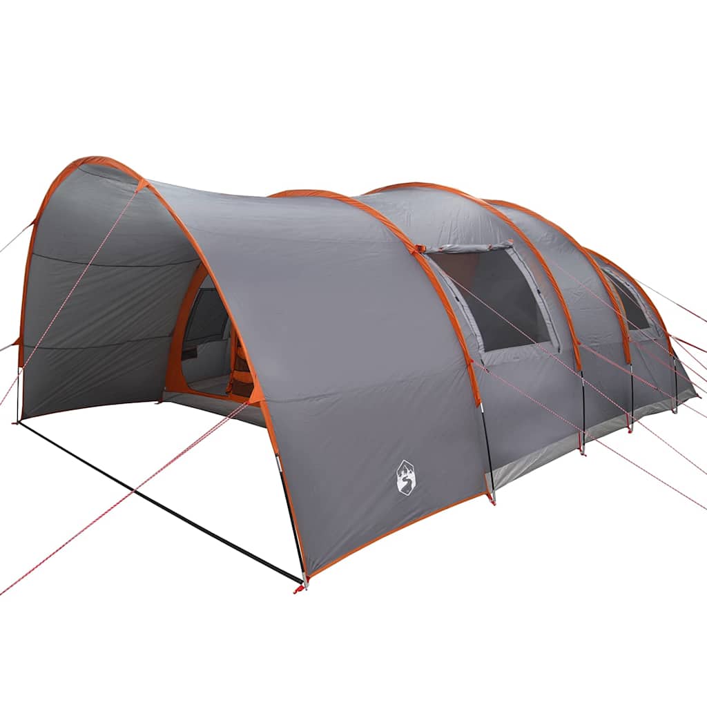 vidaXL Tunnel Tent 8-Person Grey and Orange 710 x 460 x 245 cm