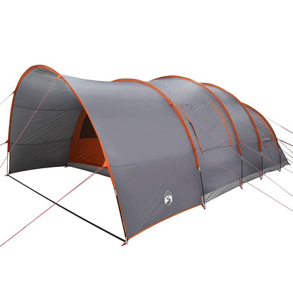 vidaXL Tunnel Tent 8-Person Grey and Orange 710 x 460 x 245 cm
