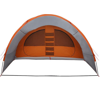 vidaXL Tunnel Tent 8-Person Grey and Orange 710 x 460 x 245 cm