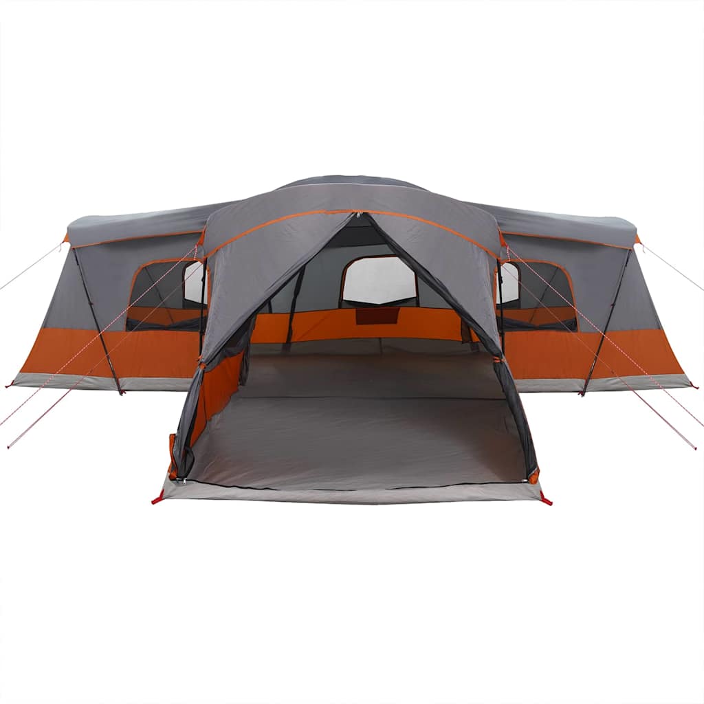 vidaXL Tent 16-Person with Roof Grey and Orange 680 x 510 x 210 cm