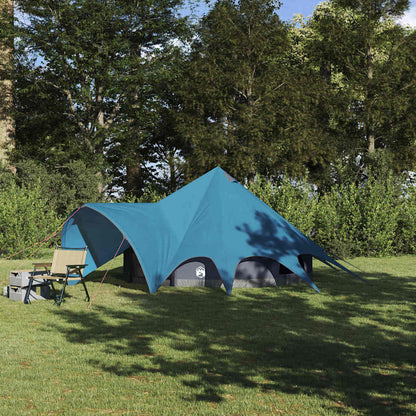 vidaXL Teepee Tent 3-Person with Roof Blue and Grey 312 x 312 x 197 cm