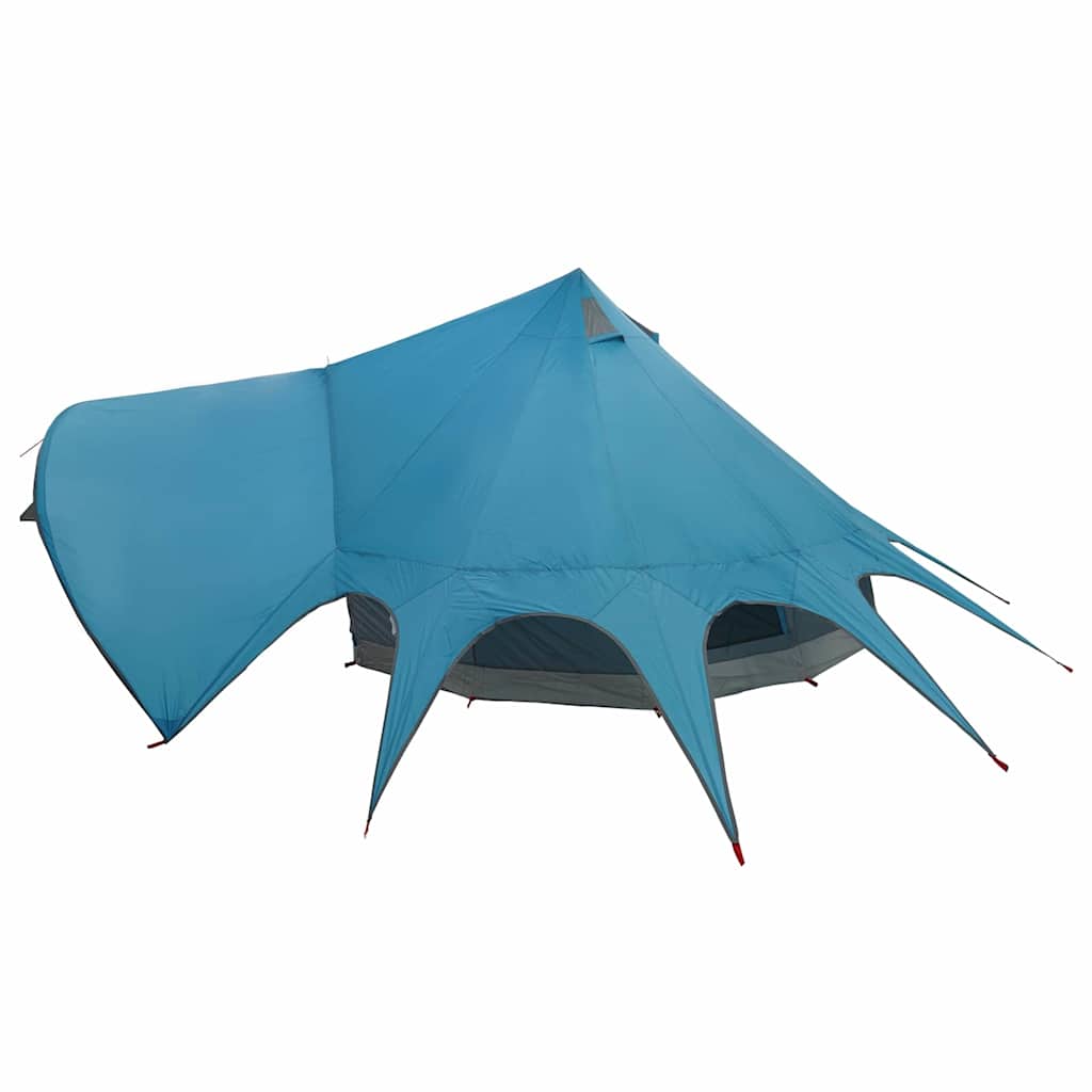 vidaXL Teepee Tent 3-Person with Roof Blue and Grey 312 x 312 x 197 cm