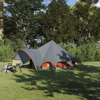 vidaXL Teepee Tent 3-Person Grey and Orange 312 x 312 x 197 cm