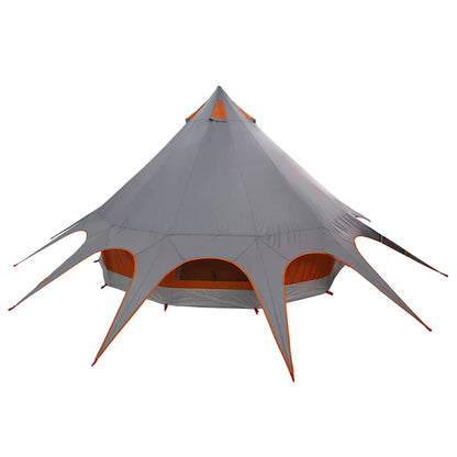vidaXL Teepee Tent 3-Person Grey and Orange 312 x 312 x 197 cm