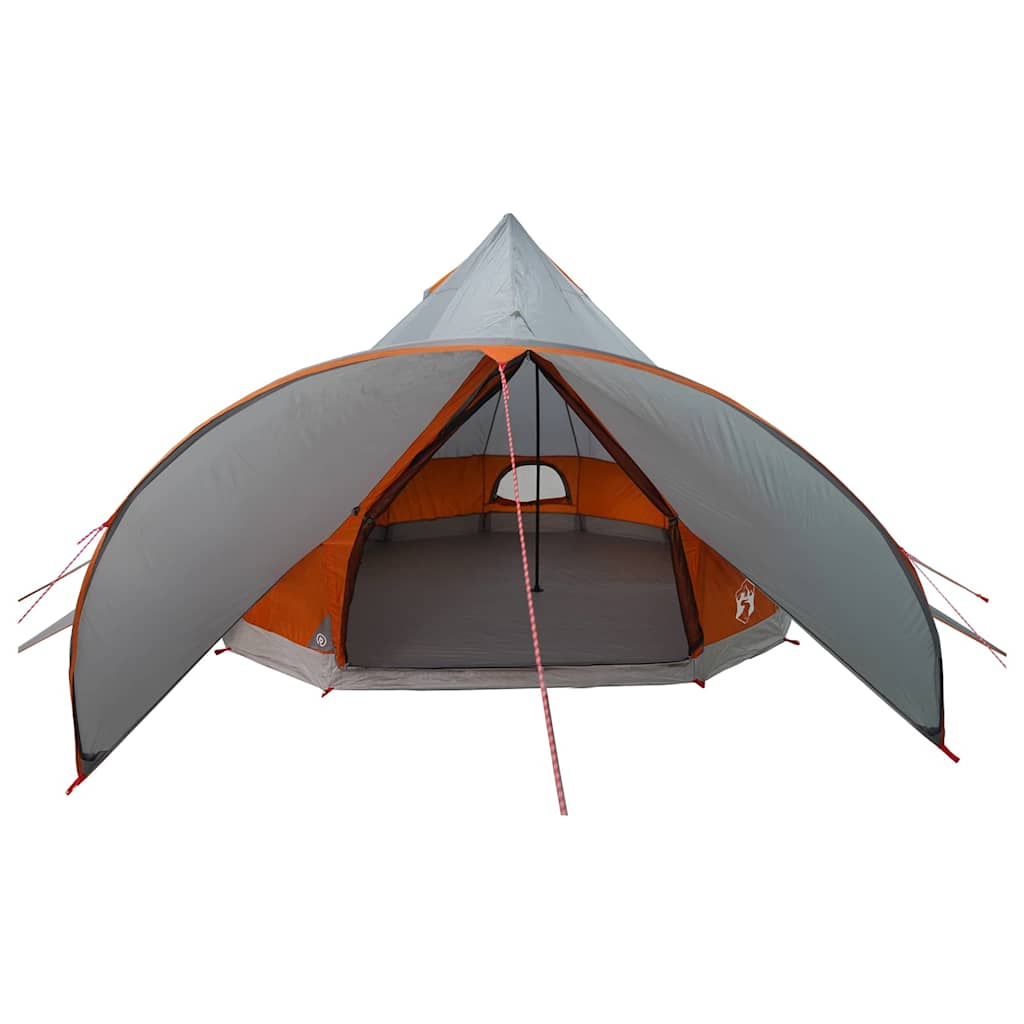 vidaXL Teepee Tent 3-Person Grey and Orange 312 x 312 x 197 cm