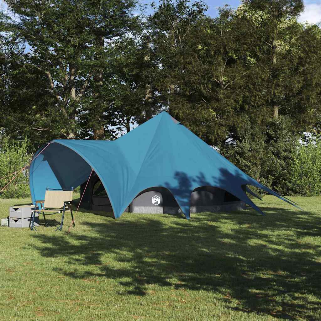 vidaXL Teepee Tent 5-Person with Roof Blue and Grey 415 x 415 x 247 cm