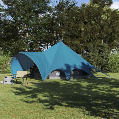 vidaXL Teepee Tent 5-Person with Roof Blue and Grey 415 x 415 x 247 cm