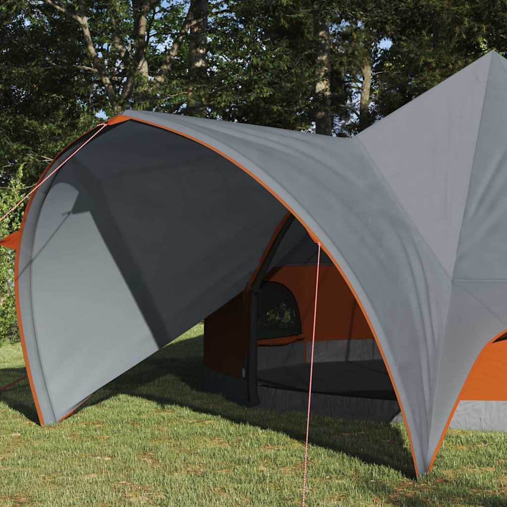 vidaXL Teepee Tent 5-Person Grey and Orange 415 x 415 x 247 cm