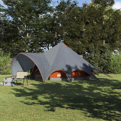 vidaXL Teepee Tent 5-Person Grey and Orange 415 x 415 x 247 cm