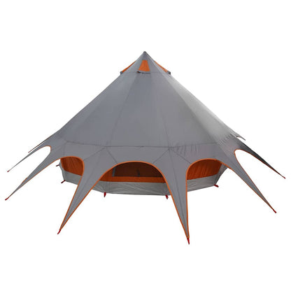 vidaXL Teepee Tent 5-Person Grey and Orange 415 x 415 x 247 cm