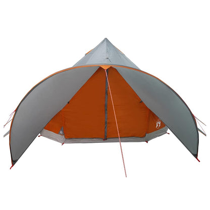 vidaXL Teepee Tent 5-Person Grey and Orange 415 x 415 x 247 cm