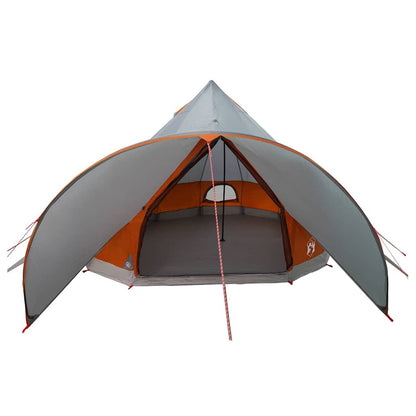 vidaXL Teepee Tent 5-Person Grey and Orange 415 x 415 x 247 cm