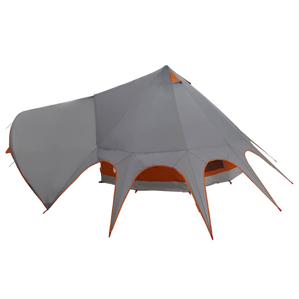 vidaXL Teepee Tent 5-Person Grey and Orange 415 x 415 x 247 cm