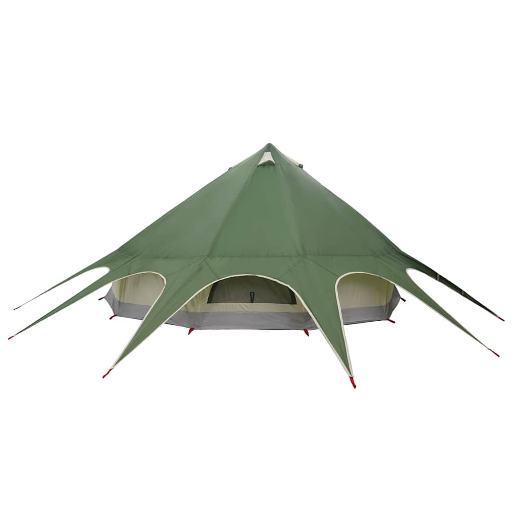 vidaXL Teepee Tent 7-Person Green and Grey 600 x 600 x 347 cm