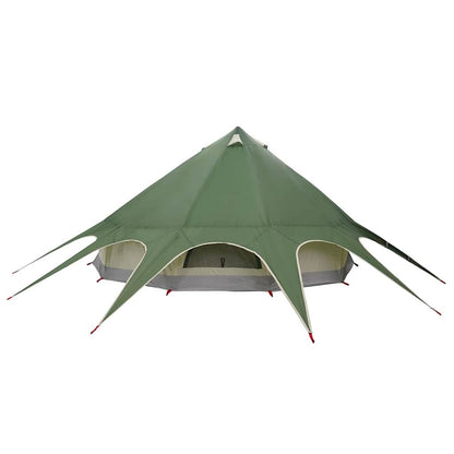 vidaXL Teepee Tent 7-Person Green and Grey 600 x 600 x 347 cm