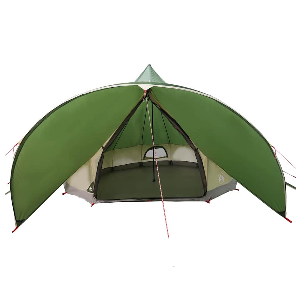 vidaXL Teepee Tent 7-Person Green and Grey 600 x 600 x 347 cm