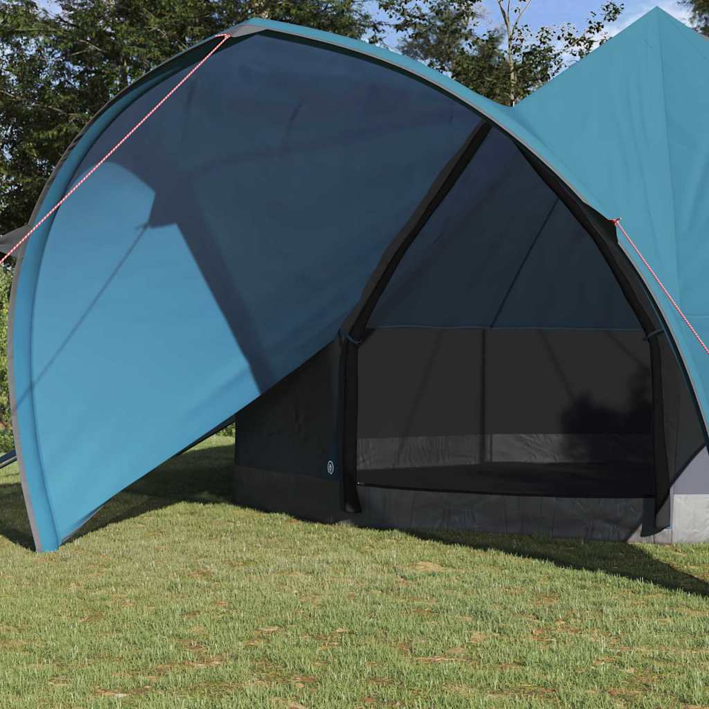 vidaXL Teepee Tent 7-Person with Roof Blue and Grey 600 x 600 x 347 cm