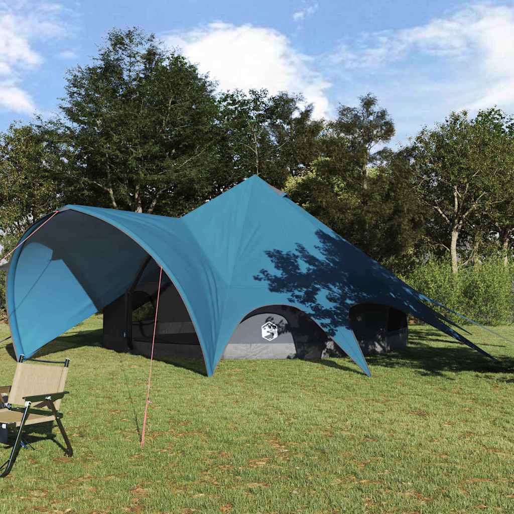 vidaXL Teepee Tent 7-Person with Roof Blue and Grey 600 x 600 x 347 cm