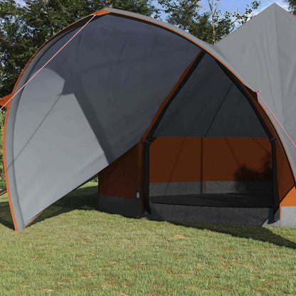 vidaXL Teepee Tent 7-Person Grey and Orange 600 x 600 x 347 cm