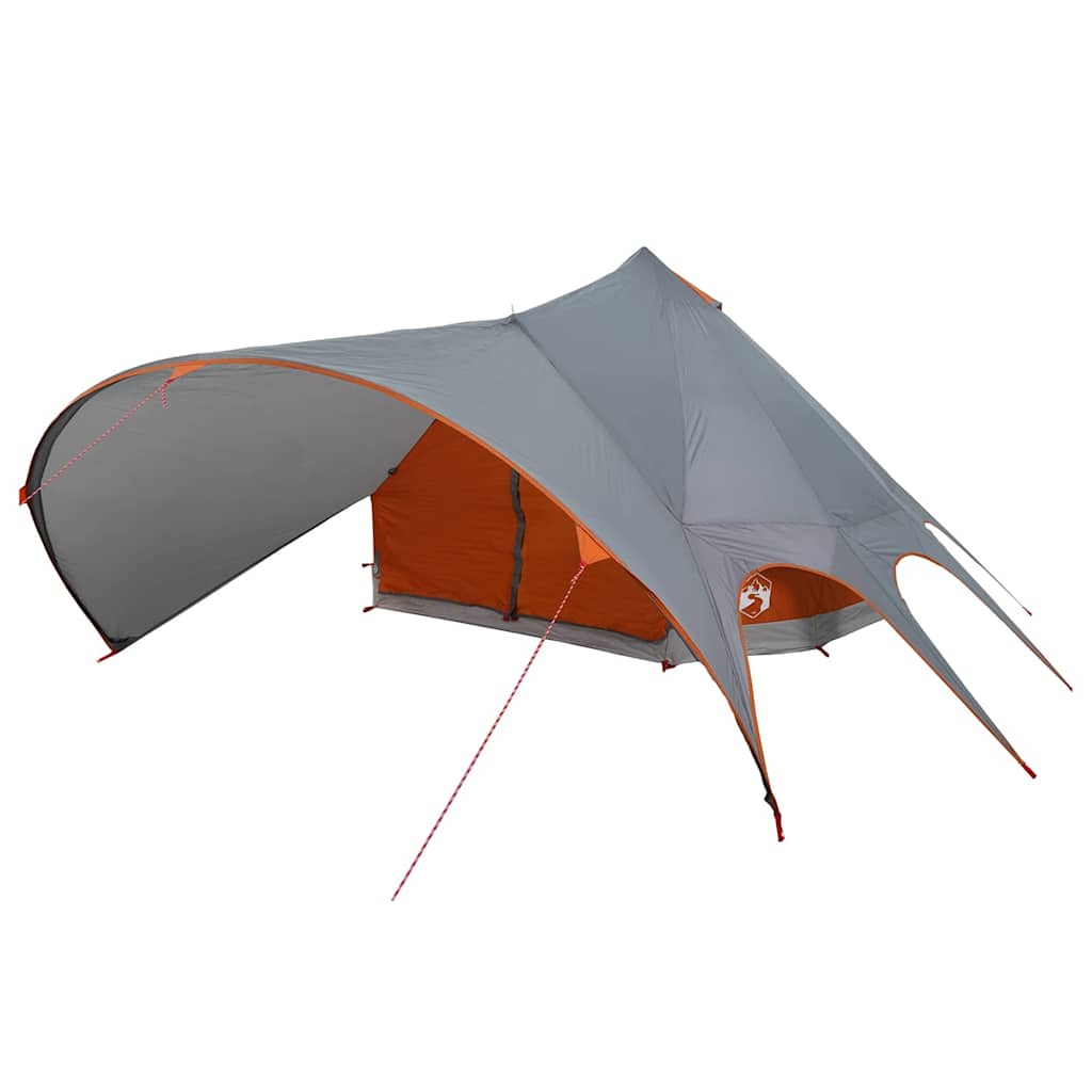 vidaXL Teepee Tent 7-Person Grey and Orange 600 x 600 x 347 cm