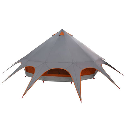 vidaXL Teepee Tent 7-Person Grey and Orange 600 x 600 x 347 cm