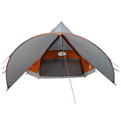 vidaXL Teepee Tent 7-Person Grey and Orange 600 x 600 x 347 cm