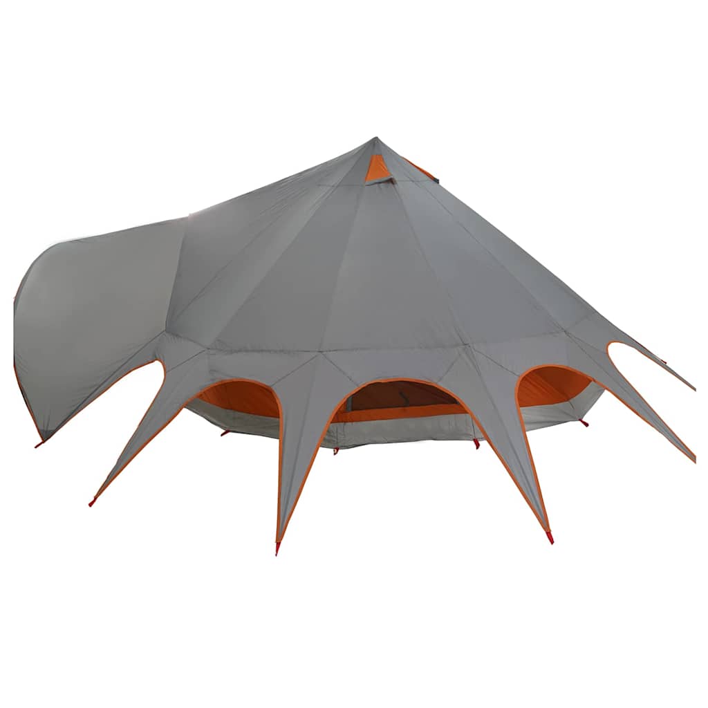 vidaXL Teepee Tent 7-Person Grey and Orange 600 x 600 x 347 cm